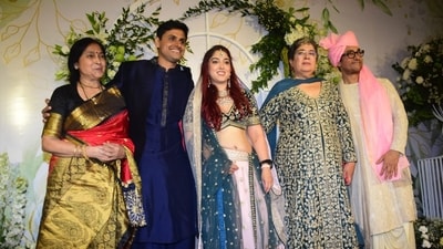 Ira Khan and Nupur Shikhare married on Wednesday in an intimate ceremony in the presence of their family and friends in Mumbai's Taj hotel. The marriage was attended by their close family members. At the wedding, Ira and nuper posed for photos with her parents Reena Dutta and Aamir Khan as well as his mother Pritam Shikhare, who is a trained Kathak dancer. (Varinder Chawla) Ira Khan and Nupur Shikhare married on Wednesday in an intimate ceremony in the presence of their family and friends in Mumbai's Taj hotel. The marriage was attended by their close family members. At the wedding, Ira and nuper posed for photos with her parents Reena Dutta and Aamir Khan as well as his mother Pritam Shikhare, who is a trained Kathak dancer. (Varinder Chawla)
