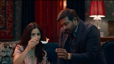 Katrina Kaif and Vijay Sethupathi in Merry Christmas. Katrina Kaif and Vijay Sethupathi in Merry Christmas.