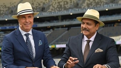 Michael Vaughan and Ravi Shastri for Fox Cricket last month. (Getty) Michael Vaughan and Ravi Shastri for Fox Cricket last month. (Getty)