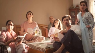 Boney Kapoor with Ranbir Kapoor and others in a scene from Tu Jhoothi Main Makkaar. Boney Kapoor with Ranbir Kapoor and others in a scene from Tu Jhoothi Main Makkaar.