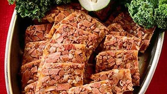 Kalvsylta from Sweden: Kalvsylta is a traditional Swedish dish made from jellied veal, often served as an appetizer or part of a smorgasbord. &nbsp;It is enjoyed for its delicate flavour and is a popular dish during festive occasions in Sweden.&nbsp;(Pinterest)