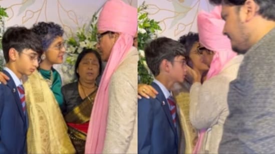 Aamir Khan with ex-wife Kiran Rao at daughter Ira Khan's wedding.