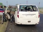 North 24 Parganas: Security personnel inspect a vehicle of the Enforcement Directorate (ED) team which was attacked during a raid in West Bengal's Sandeshkhali, in North 24 Parganas on Friday.
North 24 Parganas: Security personnel inspect a vehicle of the Enforcement Directorate (ED) team which was attacked during a raid in West Bengal's Sandeshkhali, in North 24 Parganas on Friday.