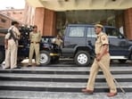 Noida Police personnel. Noida Police personnel.
