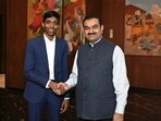 Adani Group Chairman Gautam Adani along with chess champion Praggnanandhaa