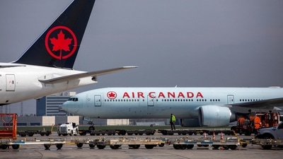 FILE PHOTO: Air Canada planes are parked at Toronto Pearson Airport in Mississauga, Ontario, Canada April 28, 2021. (REUTERS)