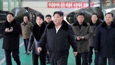 North Korea's leader Kim Jong Un (C) with his daughter Ju Ae. (AFP) North Korea's leader Kim Jong Un (C) with his daughter Ju Ae. (AFP)