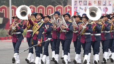 NCC cadets march past during the visit of Vice President Jagdeep Dhankar at the NCC Republic Day Camp 2024 in New Delhi. (PTI) NCC cadets march past during the visit of Vice President Jagdeep Dhankar at the NCC Republic Day Camp 2024 in New Delhi. (PTI)