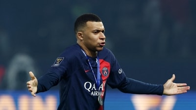 Kylian Mbappe in action for PSG. (REUTERS)
