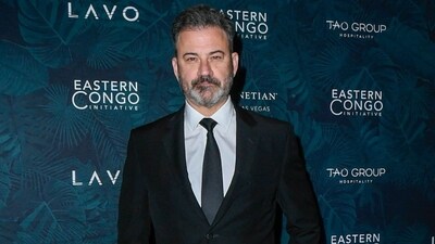 LAS VEGAS, NEVADA - NOVEMBER 17: Jimmy Kimmel attends the 2023 Eastern Congo Initiative Poker and Blackjack Tournament hosted by TAO Group Hospitality at LAVO Restaurant & Nightclub at The Palazzo at The Venetian Resort Las Vegas on November 17, 2023 in Las Vegas, Nevada.   Mindy Small/Getty Images/AFP (Photo by Mindy Small / GETTY IMAGES NORTH AMERICA / Getty Images via AFP) (Getty Images via AFP)