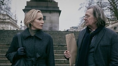 Gary Oldman and Kristin Scott Thomas in a still from Slow Horses. Gary Oldman and Kristin Scott Thomas in a still from Slow Horses.