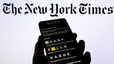 Wordle app game is seen on a smartphone. (Reuters Photo)