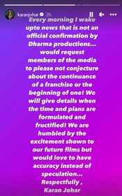 Karan Johar reacted to false rumours about an upcoming project. Karan Johar reacted to false rumours about an upcoming project.