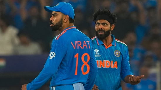 India's Virat Kohli and Ravindra Jadeja during the ICC Men's Cricket World Cup 2023 final (PTI)