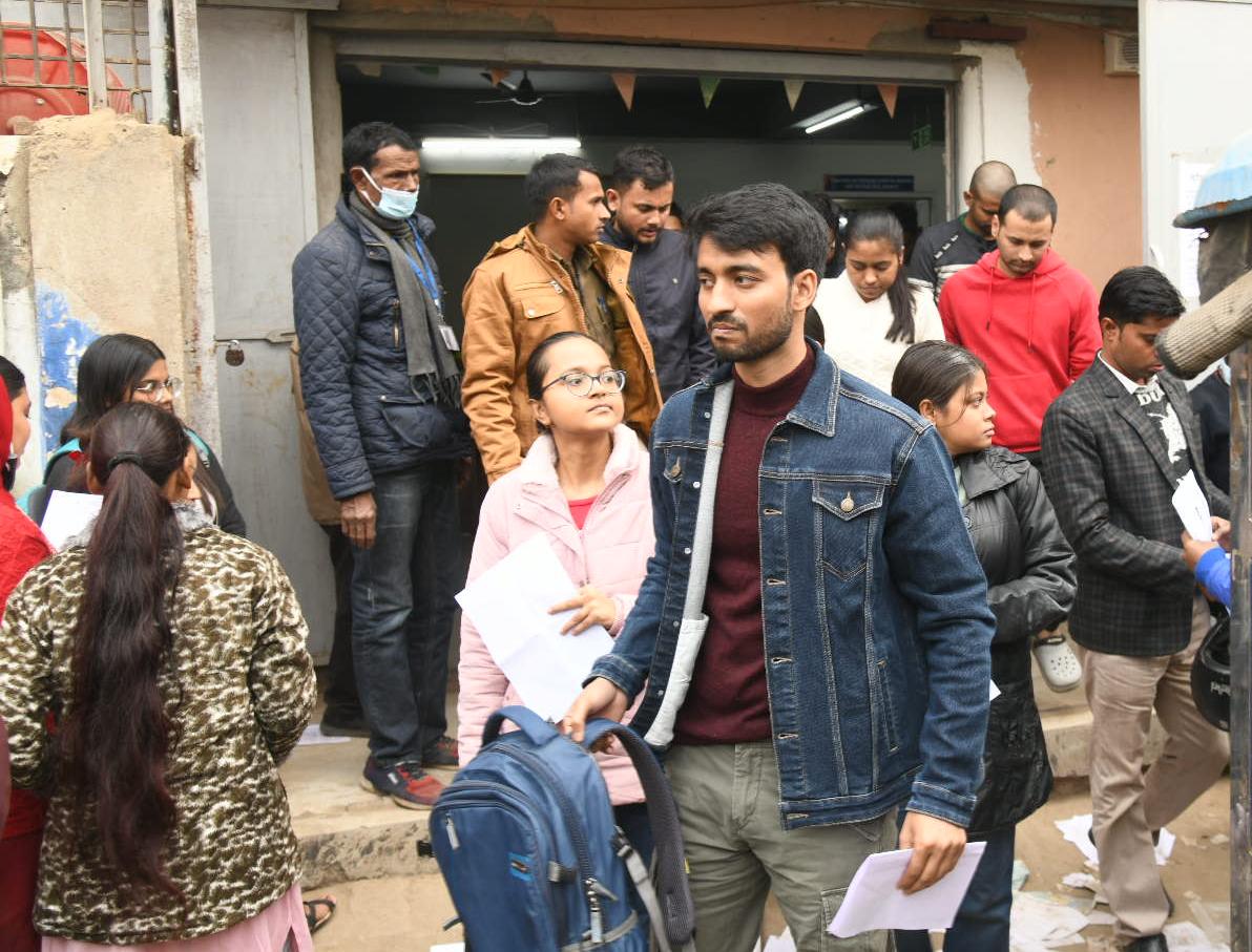 SBI JA Prelims Exam: Students coming out of exam hall 