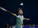 Lakshya Sen in action.(AFP)