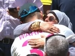 David Warner hugs Usman Khawaja's mother after 3rd Test against Pakistan David Warner hugs Usman Khawaja's mother after 3rd Test against Pakistan