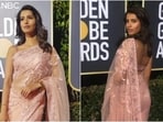 Former Miss India Manasvi Mamgai wore a saree at Golden Globes 2019. 