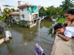 An inundated area amid floods after heavy rainfall in the aftermath of Cyclone Michaung, in Chennai.(PTI)