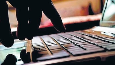 cyber crime hacker typing on laptop (Representational image)