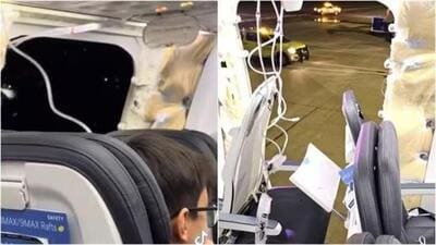 An Alaska Airline flight made an emergency landing after one of its doors blew open mid-air on Friday. (X) An Alaska Airline flight made an emergency landing after one of its doors blew open mid-air on Friday. (X)