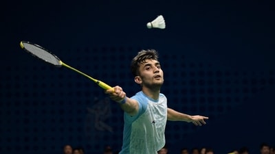 Lakshya Sen in action. (AFP) Lakshya Sen in action. (AFP)