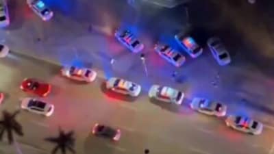On Monday night, over sixty police vehicles descended upon the Bayside Marketplace in downtown Miami. (X) On Monday night, over sixty police vehicles descended upon the Bayside Marketplace in downtown Miami. (X)