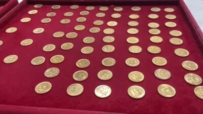 A treasure trove of at least 240 colonial-era gold coins seemingly emerged from the timeworn walls (Maulik Pathak) A treasure trove of at least 240 colonial-era gold coins seemingly emerged from the timeworn walls (Maulik Pathak)