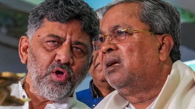 Karnataka Chief Minister Siddaramaiah and Deputy Chief Minister DK Shivakumar (PTI)