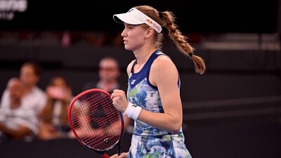 Kazakhstan's Elena Rybakina celebrates wining her women's singles semi-final match against Czech Republic's Linda Noskova at the Brisbane International tennis tournament in Brisbane on January 6 (AFP) Kazakhstan's Elena Rybakina celebrates wining her women's singles semi-final match against Czech Republic's Linda Noskova at the Brisbane International tennis tournament in Brisbane on January 6 (AFP)
