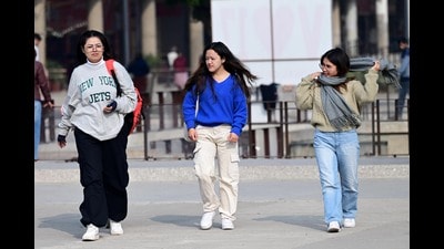 Visitors at the Sector 17 Plaza in Chandigarh on a sunny Saturday. (Ravi Kumar/HT) Visitors at the Sector 17 Plaza in Chandigarh on a sunny Saturday. (Ravi Kumar/HT)