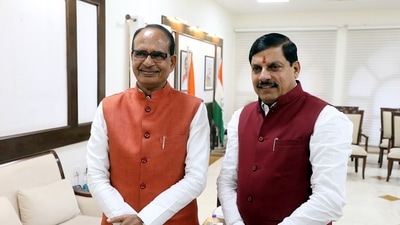 Former Madhya Chief Minister Shivraj Singh Chouhan with his successor Mohan Yadav. (Shivraj Singh Chouhan X) Former Madhya Chief Minister Shivraj Singh Chouhan with his successor Mohan Yadav. (Shivraj Singh Chouhan X)