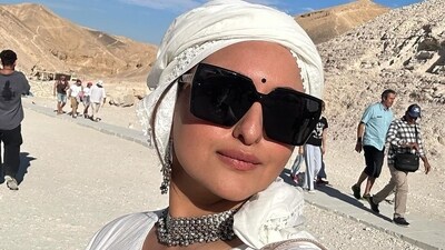 Sonakshi Sinha wore a pretty white cotton kurta salwar and silver jewellery for her visit to Luxor, the valley of the kings and the temple of queen Hatshepsut. She shared some lovely pictures from the location. Sonakshi Sinha wore a pretty white cotton kurta salwar and silver jewellery for her visit to Luxor, the valley of the kings and the temple of queen Hatshepsut. She shared some lovely pictures from the location. 