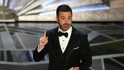 Comedian Jimmy Kimmel delivers a speech during the opening of the 90th Annual Academy Awards. (AFP)