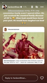 Fardeen Khan shared a note on Instagram Stories. Fardeen Khan shared a note on Instagram Stories.