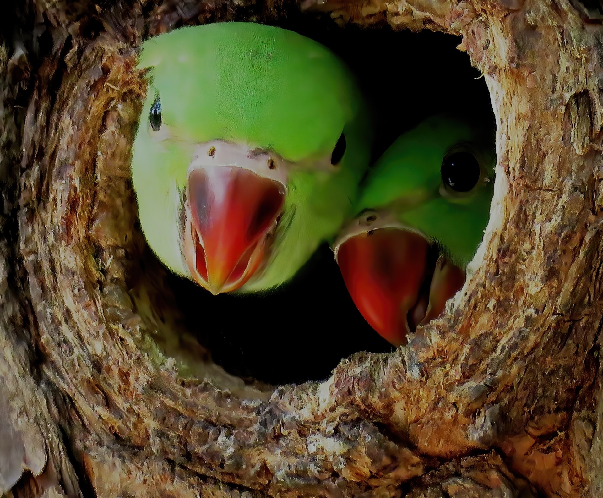 Parakeet chicks peer from their nest at Nagrota military station. (PHOTO: ANJUPANKAJ) Parakeet chicks peer from their nest at Nagrota military station. (PHOTO: ANJUPANKAJ)