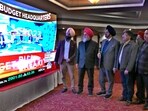 Entrepreneurs watching the live Union budget session 2023-24 in Ludhiana, Punjab. (Gurpreet Singh/HT) Entrepreneurs watching the live Union budget session 2023-24 in Ludhiana, Punjab. (Gurpreet Singh/HT)