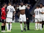 Antonio Rudiger reacts at the end of the Spanish league football match between Real Madrid CF and RCD Mallorca at the Santiago Bernabeu Antonio Rudiger reacts at the end of the Spanish league football match between Real Madrid CF and RCD Mallorca at the Santiago Bernabeu