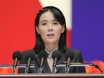 Kim Yo Jong, sister of North Korean leader Kim Jong Un, delivers a speech. Kim Yo Jong, sister of North Korean leader Kim Jong Un, delivers a speech.