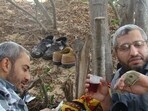 An undated photo released by the Israel Defense Forces shows Muhammed Deif (right), the commander of the Hamas terror group’s military wing. (IDF) An undated photo released by the Israel Defense Forces shows Muhammed Deif (right), the commander of the Hamas terror group’s military wing. (IDF)