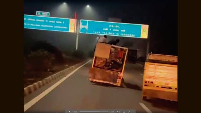 A videograb of the Saturday morning incident.