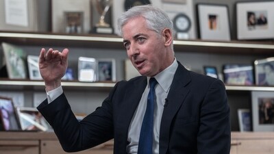 Bill Ackman, chief executive officer of Pershing Square Capital Management LP, speaks during an interview for an episode of "The David Rubenstein Show: Peer-to-Peer Conversations" in New York, US, on Tuesday, Nov. 28, 2023. Ackman in October said he covered his short bet on US Treasuries, noting "there is too much risk in the world to remain short bonds at current long-term rates." (Bloomberg) Bill Ackman, chief executive officer of Pershing Square Capital Management LP, speaks during an interview for an episode of "The David Rubenstein Show: Peer-to-Peer Conversations" in New York, US, on Tuesday, Nov. 28, 2023. Ackman in October said he covered his short bet on US Treasuries, noting "there is too much risk in the world to remain short bonds at current long-term rates." (Bloomberg)