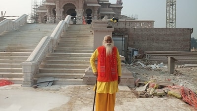 As per the Shri Ram Janmabhoomi Teerth, the Ram Mandir is a three-storied shrine, with each floor standing at a height of 20 feet. It features a total of 392 pillars and 44 doors.&nbsp; (ANI)