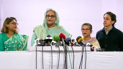 Prime Minister Sheikh Hasina, 76, reportedly bagged 249,965 votes while her nearest rival M Nizam Uddin Lashkar from the Bangladesh Supreme Party secured just 469 votes In picture, Hasina addresses the media after casting her vote for the General Elections 2024, in Dhaka on Sunday. (ANI) Prime Minister Sheikh Hasina, 76, reportedly bagged 249,965 votes while her nearest rival M Nizam Uddin Lashkar from the Bangladesh Supreme Party secured just 469 votes In picture, Hasina addresses the media after casting her vote for the General Elections 2024, in Dhaka on Sunday. (ANI)