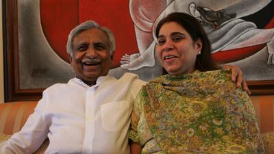 Jet Airway Chairman Naresh Goyal with his wife Aneeta Goyal during the press conference at his residence. Jet Airways Ltd on Thursday its board had approved the acquisition of Air Sahara for $500 million. HT PHOTO BY MANOJ PATIL. 19/01/2006 (HT PHOTO) Jet Airway Chairman Naresh Goyal with his wife Aneeta Goyal during the press conference at his residence. Jet Airways Ltd on Thursday its board had approved the acquisition of Air Sahara for $500 million. HT PHOTO BY MANOJ PATIL. 19/01/2006 (HT PHOTO)