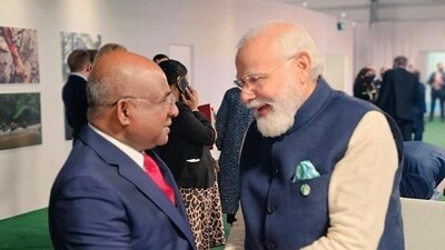 A file photo of Prime Minister Narendra Modi with Abdulla Shahid. (X/Abdulla Shahid) A file photo of Prime Minister Narendra Modi with Abdulla Shahid. (X/Abdulla Shahid)