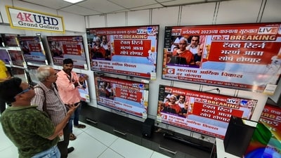 People watch an earlier Union Budget being presented by Finance Minister Nirmala Sitharaman in the Parliament. (HT PHOTO) People watch an earlier Union Budget being presented by Finance Minister Nirmala Sitharaman in the Parliament. (HT PHOTO)