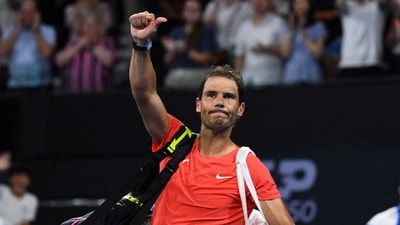 Rafael Nadal looks dejected after losing his quarter final match against Australia's Jordan Thompson (REUTERS)