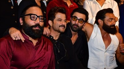 Animal director Sandeep Reddy Vanga joins the Animal actors, Anil Kapoor, Ranbir Kapoor and Bobby Deol. Anil Kapoor plays Ranbir's father in the film while Bobby plays the antagonist. Animal director Sandeep Reddy Vanga joins the Animal actors, Anil Kapoor, Ranbir Kapoor and Bobby Deol. Anil Kapoor plays Ranbir's father in the film while Bobby plays the antagonist. 