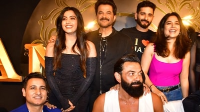 Rashmika Mandanna, who plays Ranbir Kapoor's wife in Animal, took a break from Pushpa 2 shoot to attend the Animal success bash. She arrived in a stunning black outfit. Rashmika Mandanna, who plays Ranbir Kapoor's wife in Animal, took a break from Pushpa 2 shoot to attend the Animal success bash. She arrived in a stunning black outfit. 